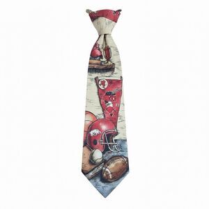 Vtg Eagles Wings Arkansas Razorbacks Silk Tie Football Sports Fan Necktie USA